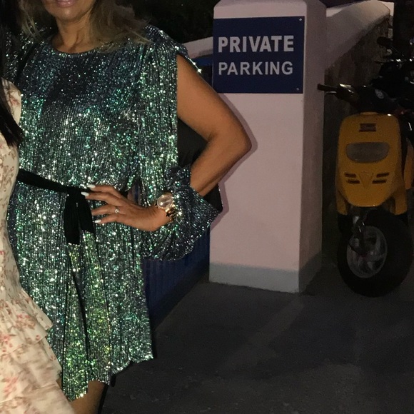 Retrofete Grace Dress – Metallic Turquoise Size S - Picture 11 of 14